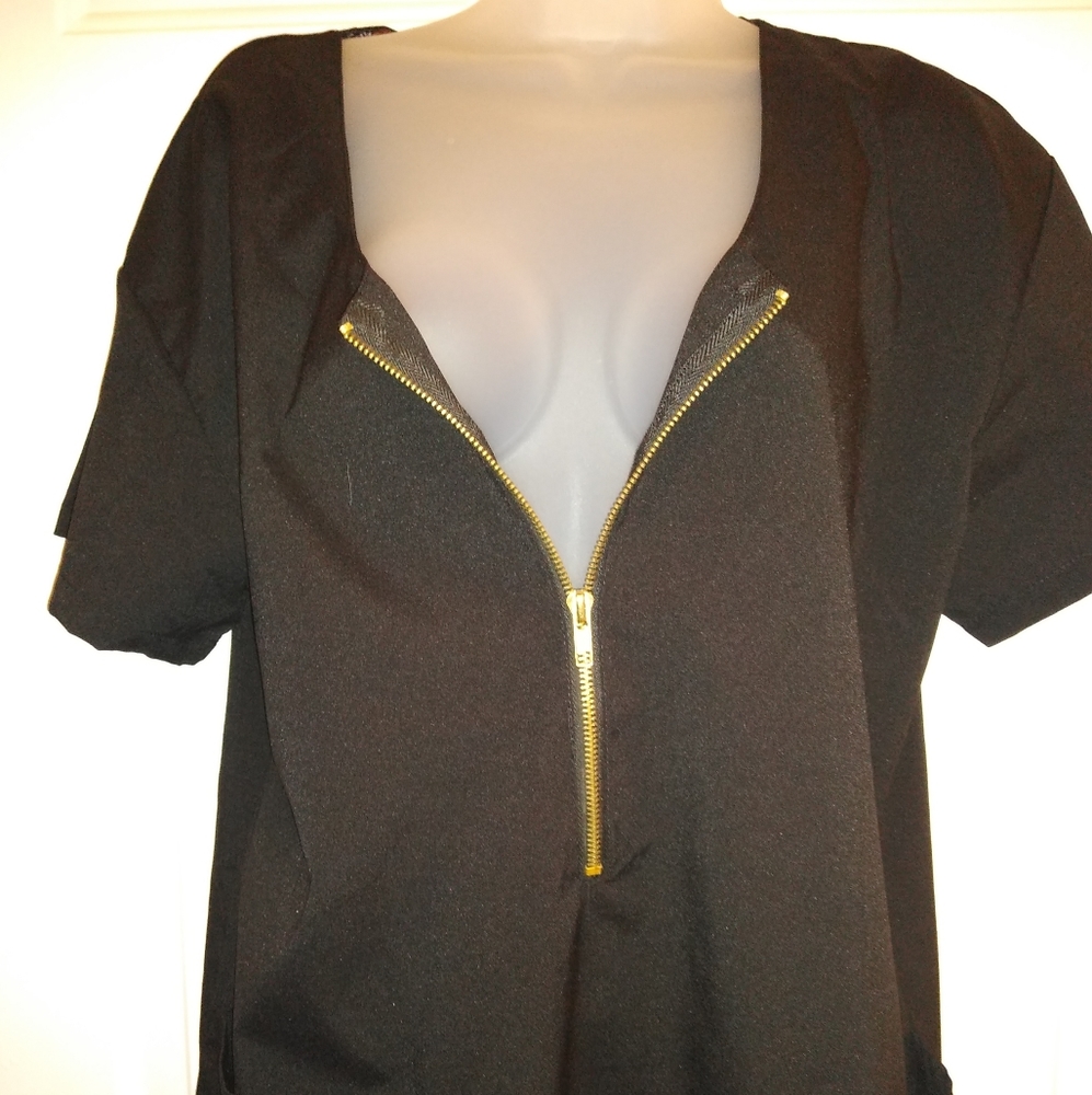 Scrub Uniform Top Zipper Front Plus Size 2x